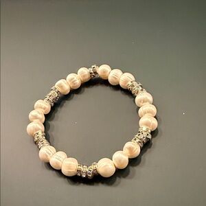 Elegant Beaded Bracelet with Silver Accents